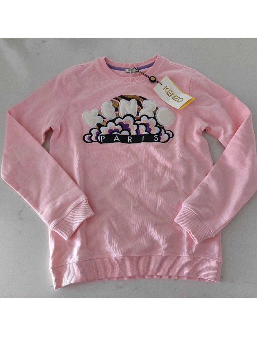 NWT Kenzo Paris Girls Pink Popcorn Logo Sweatshirt Size 12 Years